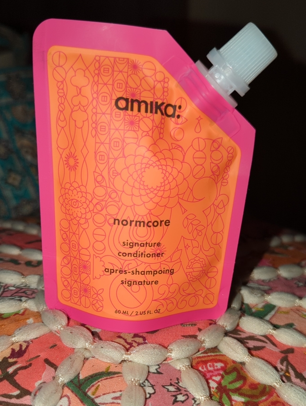 amika Normcore Signature Conditioner - Pink and Orange Pouch